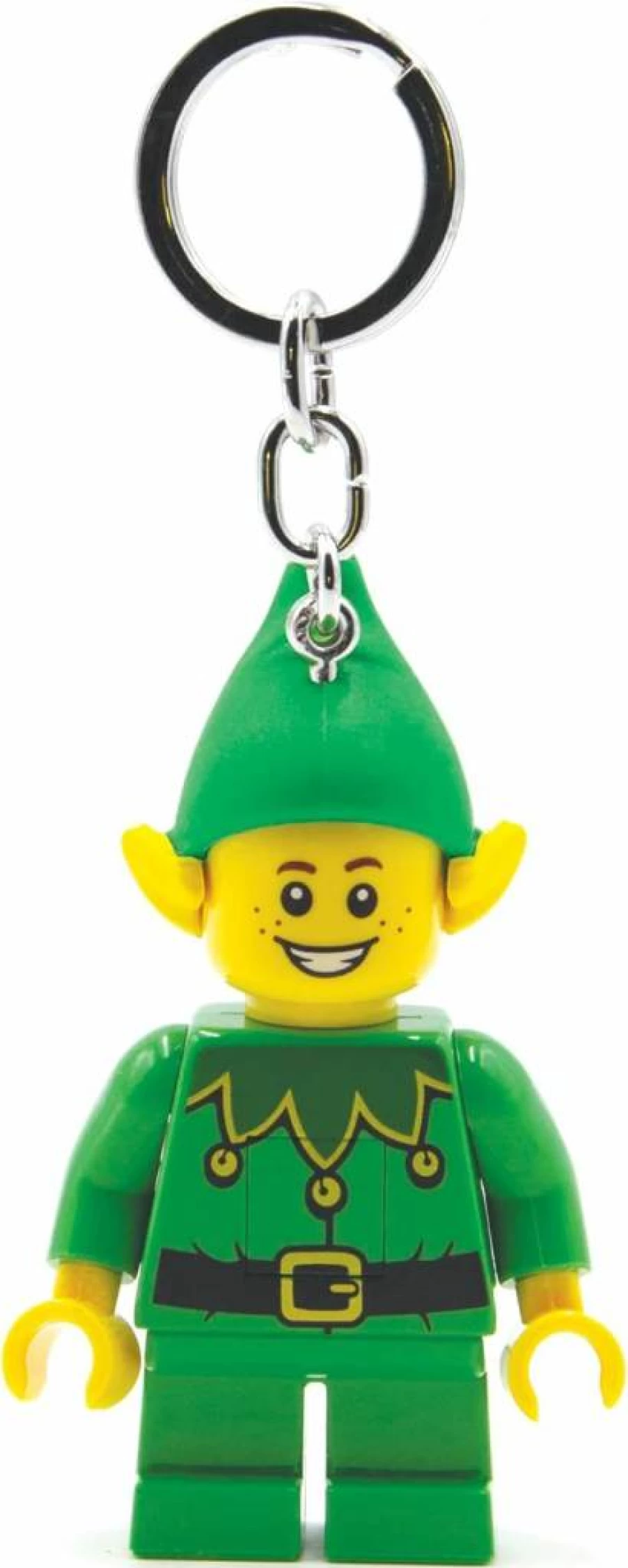 IQ 3 Inch Tall Holiday Elf Lego Minifigure Keychain with Light - Ke181H