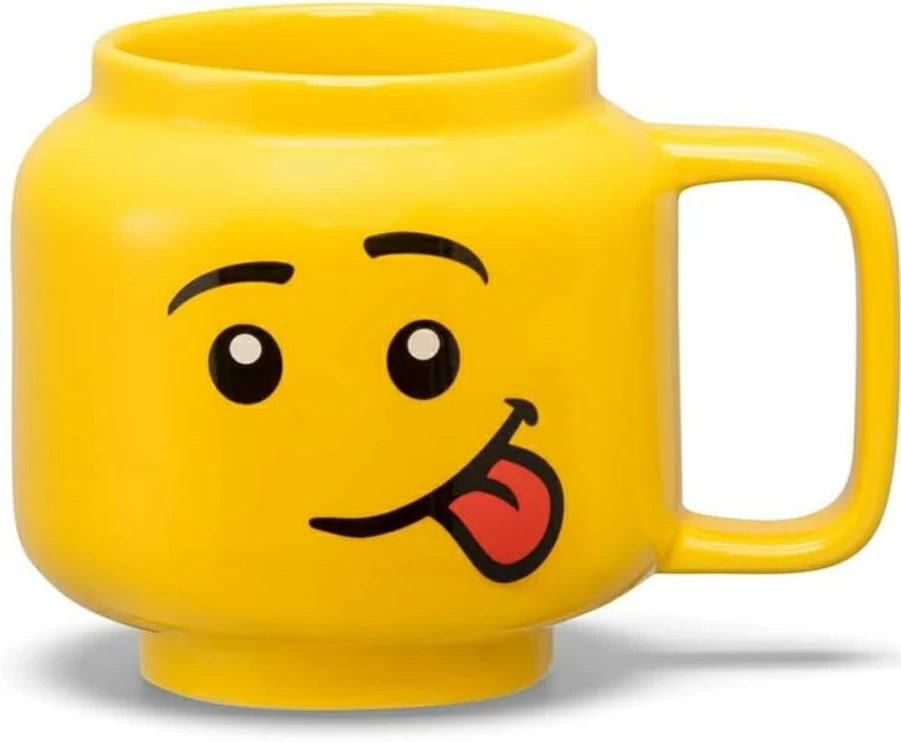 Room Copenhagen Lego Ceramic Mug - 255ml Winking Girl Design, Fun Unique Gift for Men, Women & Kids, Dishwasher Safe Coffee Cup