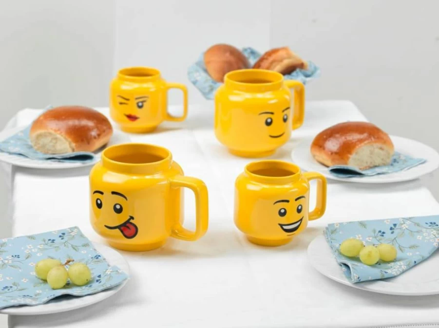 Room Copenhagen Lego Ceramic Mug - 255ml Winking Girl Design, Fun Unique Gift for Men, Women & Kids, Dishwasher Safe Coffee Cup