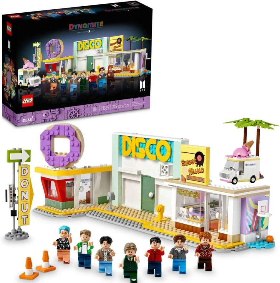 LEGO Ideas BTS Dynamite 21339 Building Set for Adults with 7 Minifigures (RM, Jin, Suga, J-Hope, Jimin, V, Jungkook) - Official K-POP Band Collectible Gift