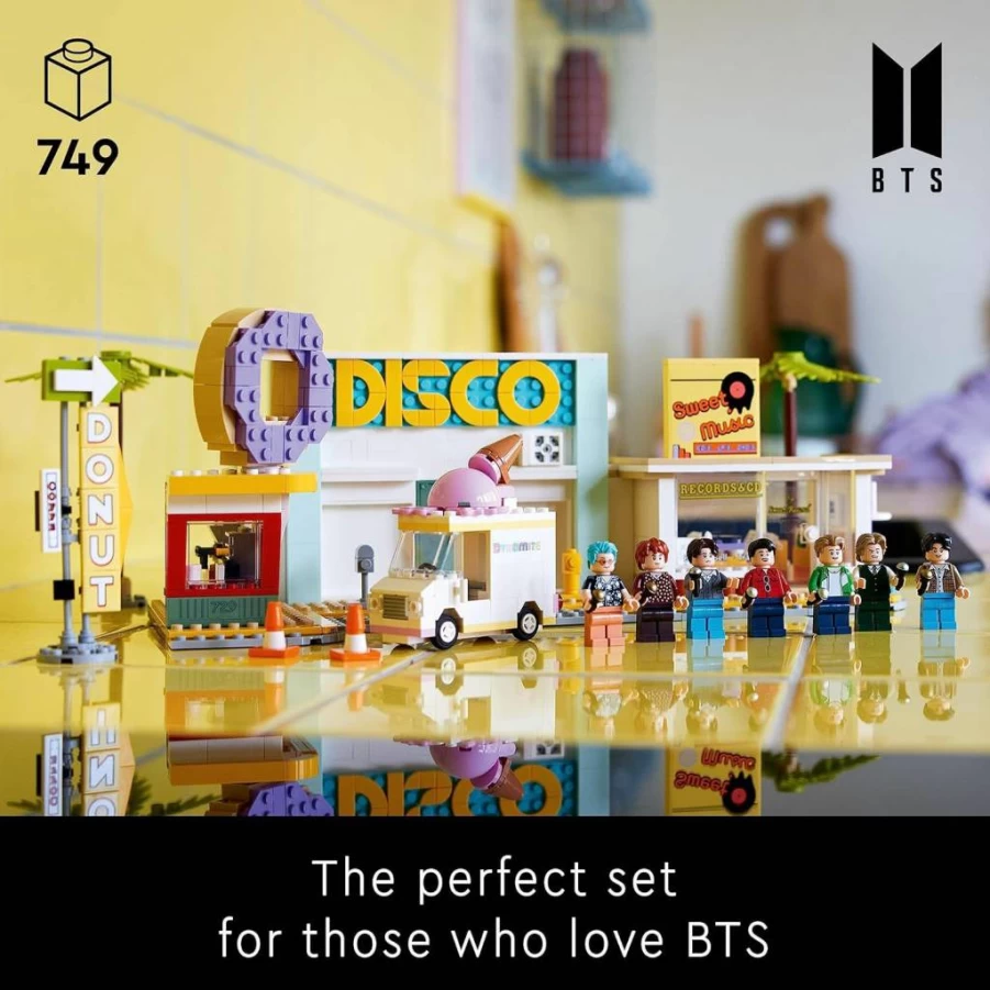 LEGO Ideas BTS Dynamite 21339 Building Set for Adults with 7 Minifigures (RM, Jin, Suga, J-Hope, Jimin, V, Jungkook) - Official K-POP Band Collectible Gift