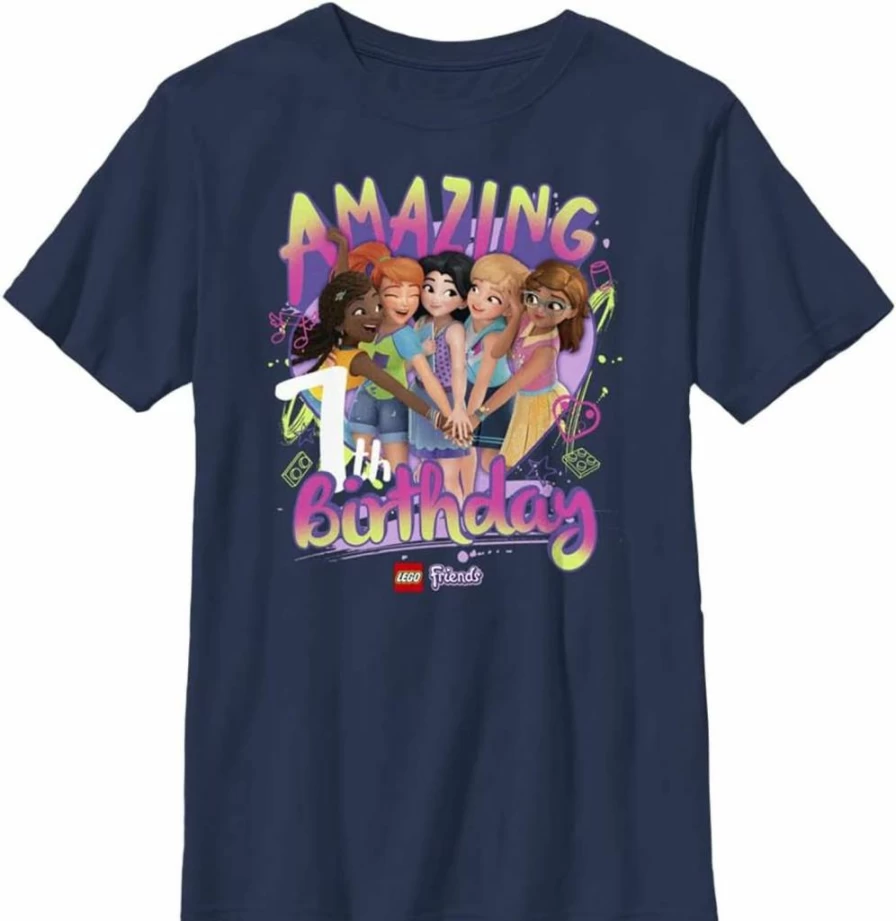 Fifth Sun Boys' Lego Friends Birthday Short Sleeve T-Shirt for Kids