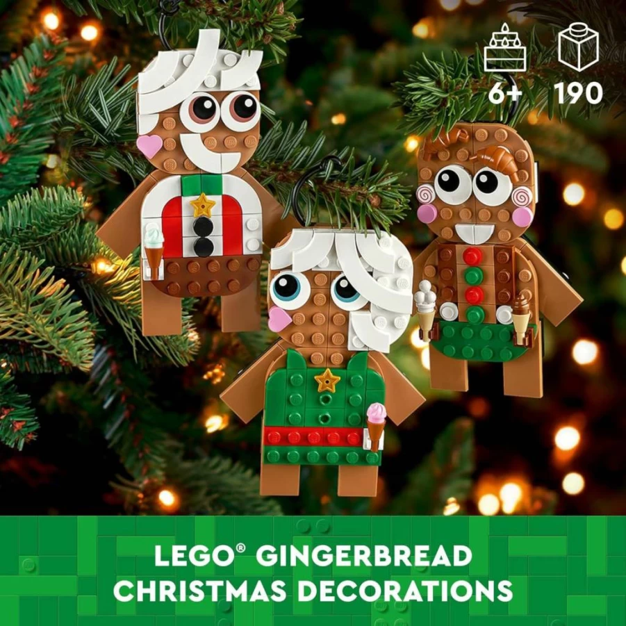 LEGO Christmas Gingerbread Ornaments Building Set (40642) - 3 Holiday Tree Decorations for Kids Ages 6+, Creative Gift for Boys & Girls