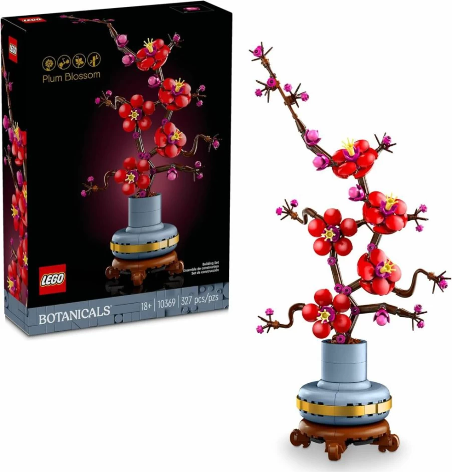 LEGO Icons Plum Blossom Flower Building Set 10369 - DIY Artificial Floral Centerpiece for Home Decor, Creative Gift for Adults Ages 18+