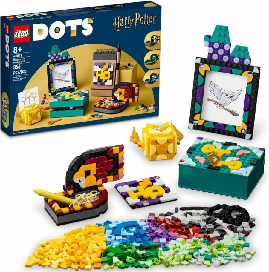 LEGO Harry Potter Hogwarts DOTS 41811 DIY Desktop Kit, Back to School Craft Toys, Desk Decor with Patch Stickers