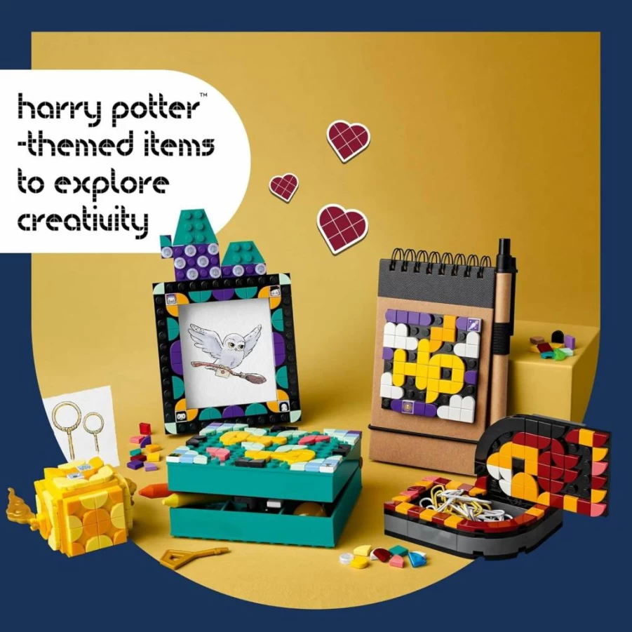 LEGO Harry Potter Hogwarts DOTS 41811 DIY Desktop Kit, Back to School Craft Toys, Desk Decor with Patch Stickers
