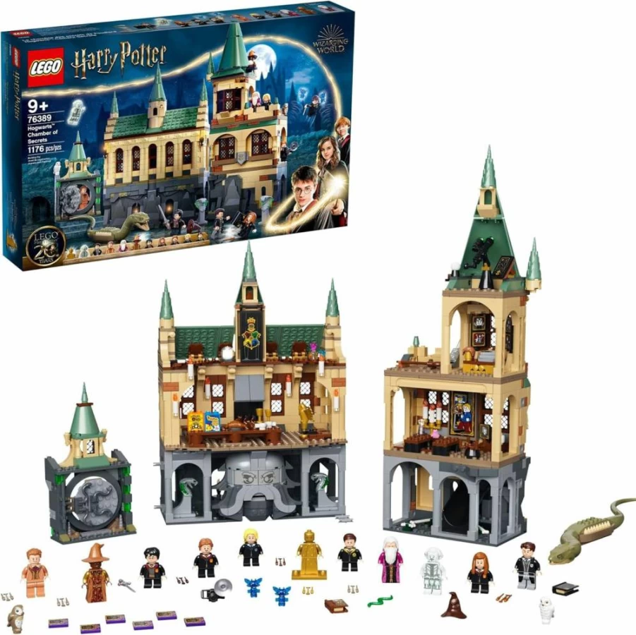 LEGO Harry Potter Hogwarts Chamber of Secrets 76389 Building Set with Great Hall, 20th Anniversary Edition, Includes Golden Voldemort Minifigure & Glow-in-the-Dark Nearly Headless Nick