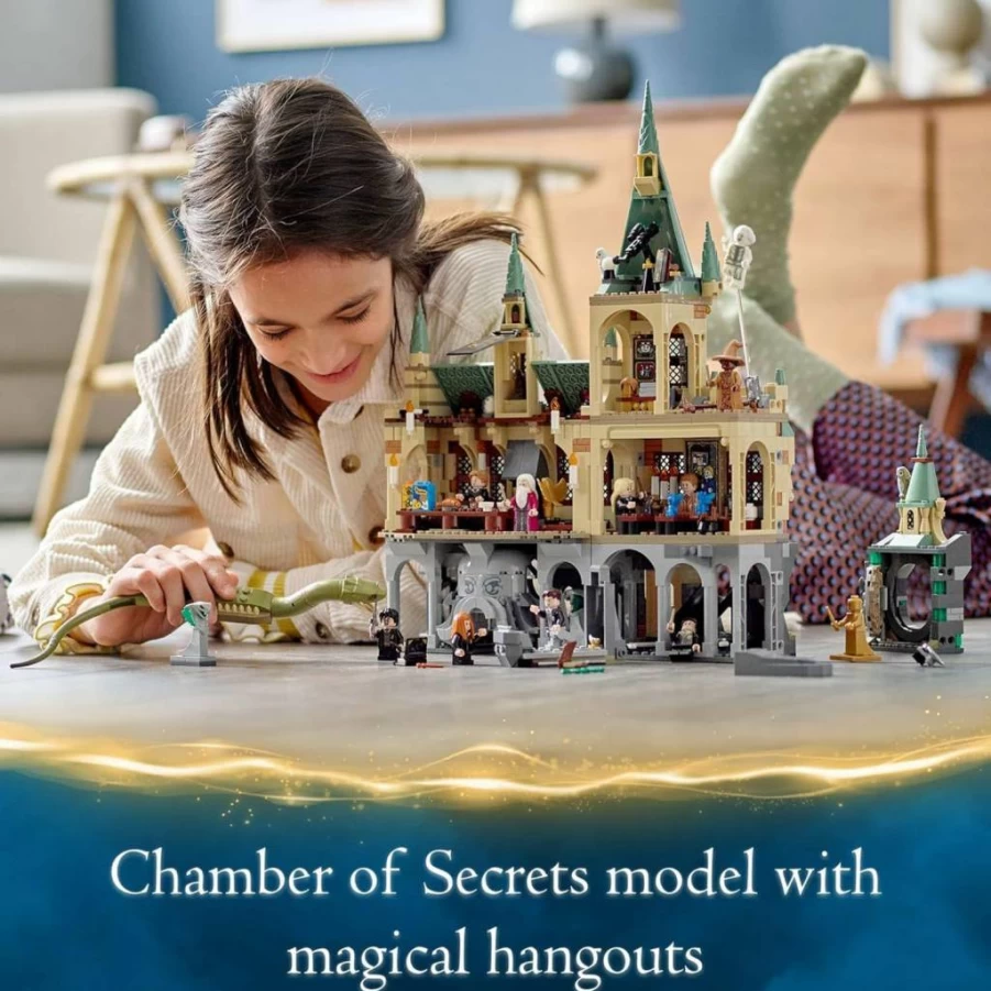 LEGO Harry Potter Hogwarts Chamber of Secrets 76389 Building Set with Great Hall, 20th Anniversary Edition, Includes Golden Voldemort Minifigure & Glow-in-the-Dark Nearly Headless Nick