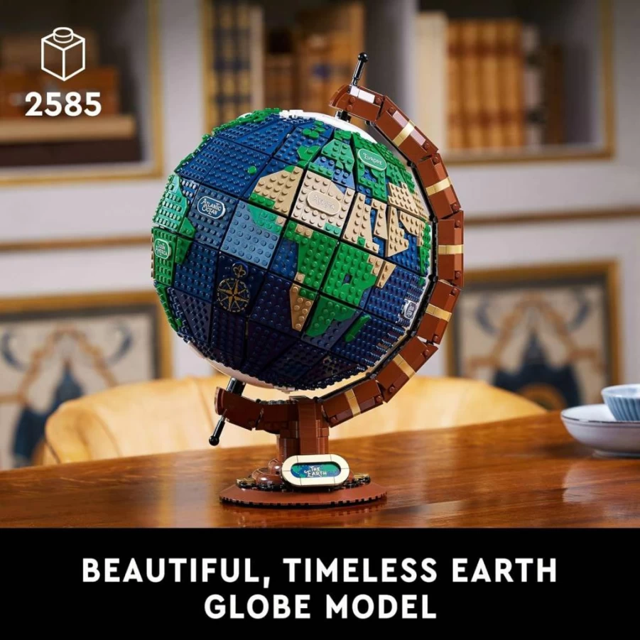 LEGO Ideas 21332 The Globe Building Set for Adults, DIY World Map Model Kit, Creative Travel & Geography Gift, Home Office Decor