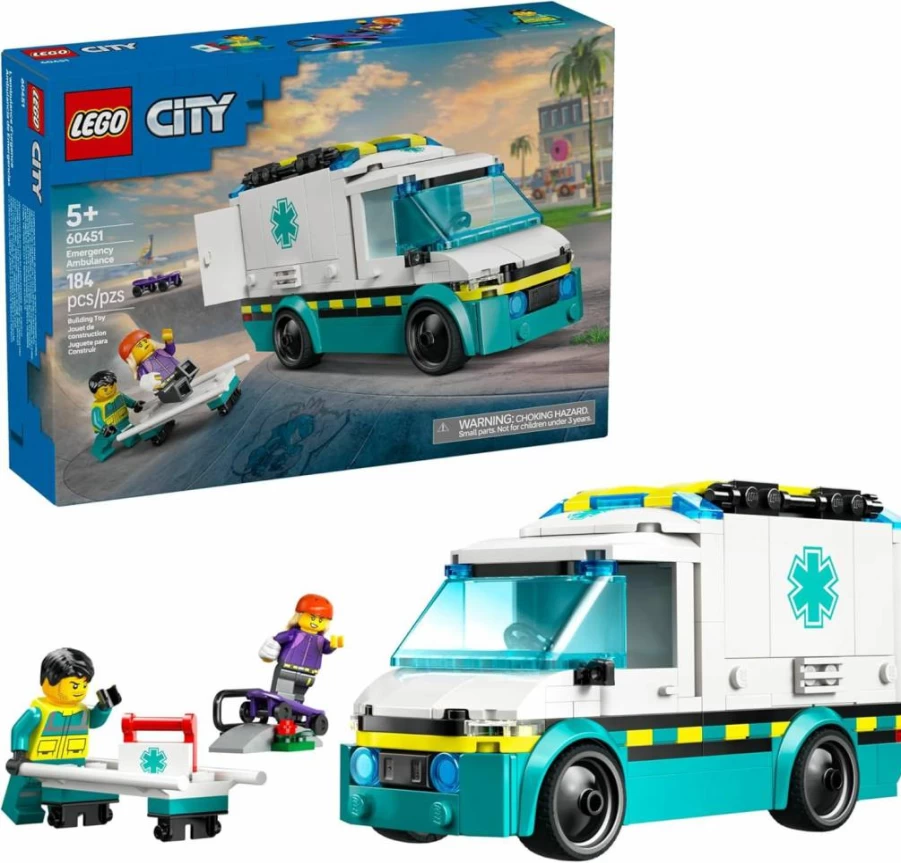LEGO City Ambulance Building Set 60451 - Emergency Vehicle Toy with Minifigures, Educational STEM Gift for Kids Ages 5+ for Birthdays & Holidays