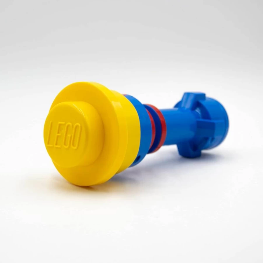IQ LEGO Flashlight Torch - 7.5" Buildable Toy with Removable Cap (Blue/Red/Yellow) - Compatible with LEGO Bricks