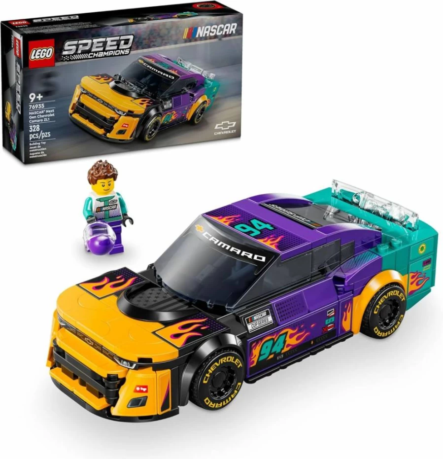 LEGO Speed Champions NASCAR Next Gen Chevrolet Camaro ZL1 Race Car Building Set 76935 – Collectible Model Toy for Kids Ages 9+