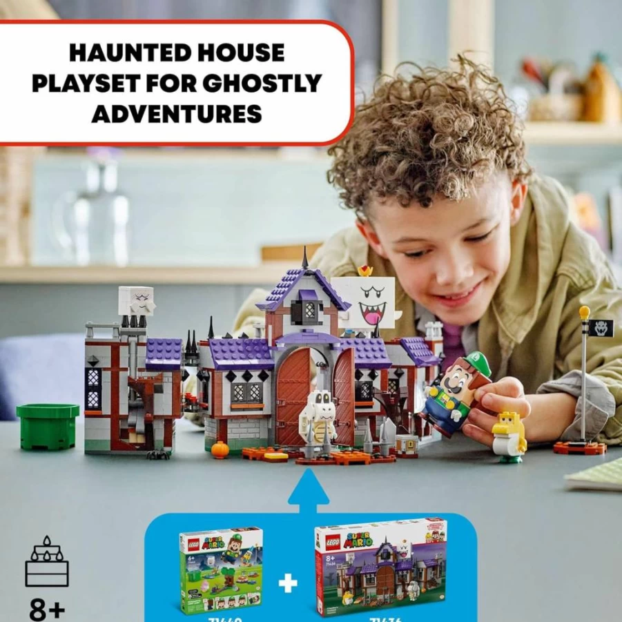 LEGO Super Mario 71436 King Boo's Haunted Mansion Building Set with 4 Minifigures, Creative Gift for Kids Ages 8+ and Nintendo Fans