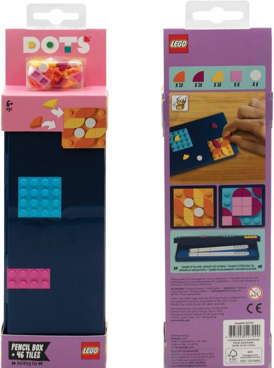 IQ DIY Creative Pencil Box Craft Kit for Kids - Customizable Lego Dots Design, Perfect Birthday Gift for Boys & Girls Who Love Building Toys & Arts Crafts
