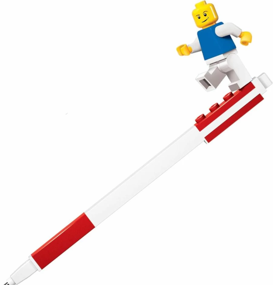 IQ Lego-Themed Gel Pen with Minifigure - Red (52602), Writing Pen for Kids Ages 6+, School Supplies, Collectible Minifigure Colors Vary