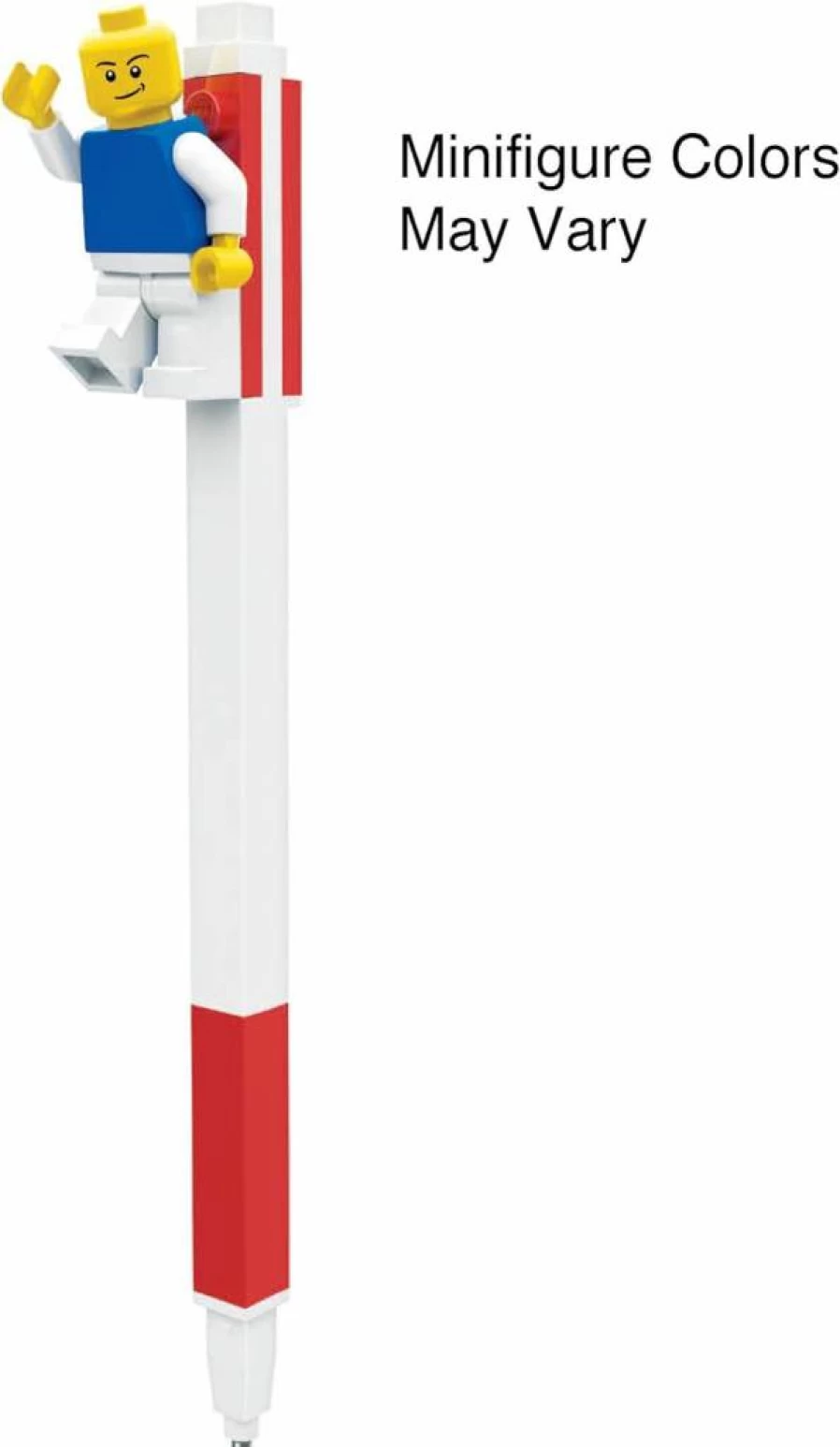IQ Lego-Themed Gel Pen with Minifigure - Red (52602), Writing Pen for Kids Ages 6+, School Supplies, Collectible Minifigure Colors Vary