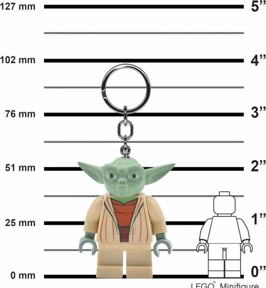 IQ LEGO Star Wars Yoda LED Keychain Light - 2.25" Collectible Figure with Light-Up Feature