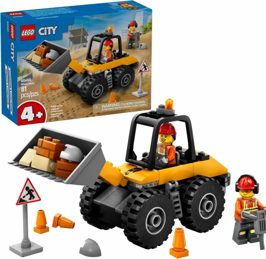 LEGO City Construction Wheel Loader Toy (60450) - Educational Building Set for Kids Ages 4+, STEM Learning Gift for Toddlers, Boys & Girls