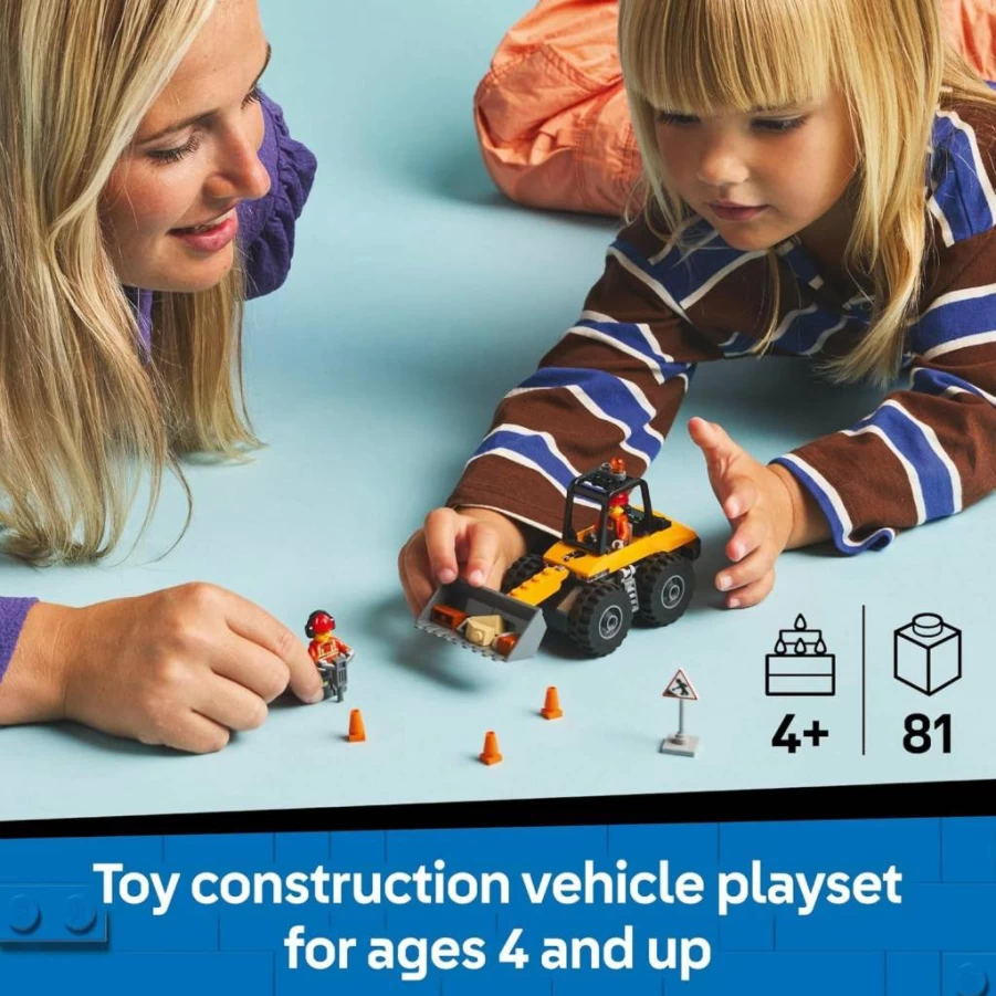 LEGO City Construction Wheel Loader Toy (60450) - Educational Building Set for Kids Ages 4+, STEM Learning Gift for Toddlers, Boys & Girls