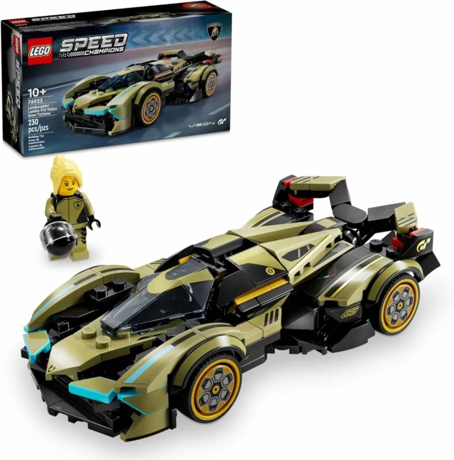 LEGO Speed Champions Lamborghini V12 Vision GT 76923 Building Kit, Super Car Model Toy for Kids, F1 Racing Fan Gift, Buildable Lamborghini Vehicle Playset
