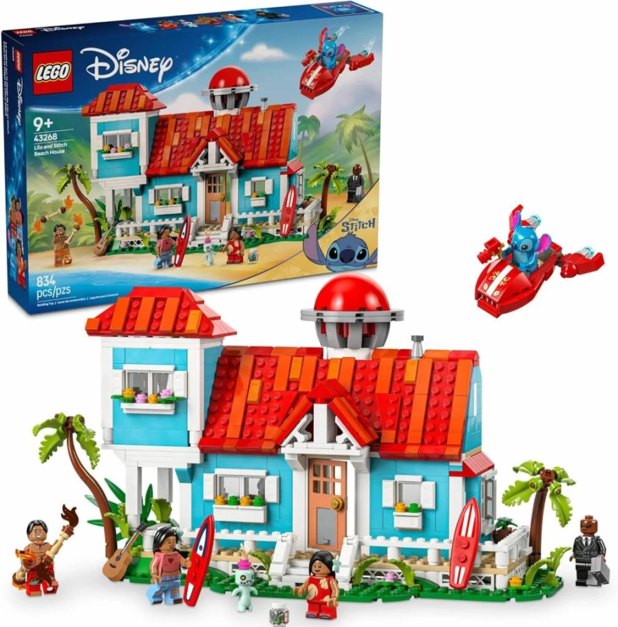 LEGO Disney Lilo & Stitch Beach House Building Set 43268 - 5 Minifigures, Ages 9+, Creative Toy for Kids, Boys & Girls, Perfect Disney Movie Gift Idea