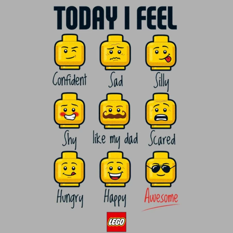Fifth Sun Boys' Lego-Inspired Short Sleeve Graphic Tee with Iconic Expressions