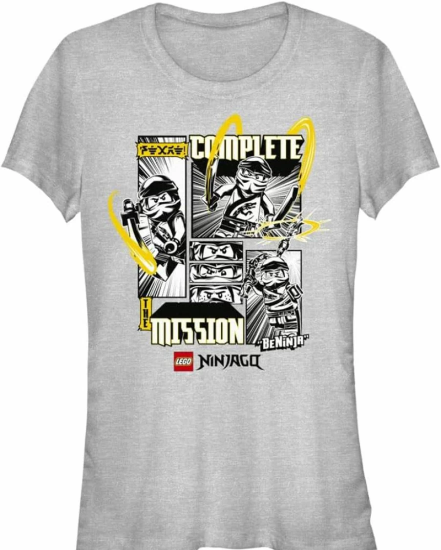Fifth Sun Women's Lego Ninjago The Mission Graphic Tee - Heather Short Sleeve Shirt