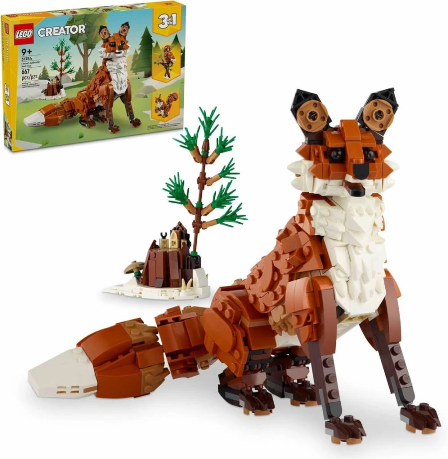 LEGO Creator 3-in-1 Forest Animals Building Toy Set (31154) – Build Red Fox, Owl, or Squirrel Figurine – Creative STEM Toys for Kids Ages 9+ – Gift for Boys & Girls