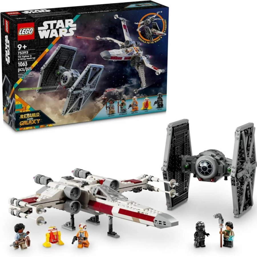 LEGO Star Wars 75393 Tie Fighter & X-Wing Mash-Up Building Kit for Kids Ages 9+ | Creative Play Set for Boys & Girls | Ultimate Fan Gift for Birthday & Display