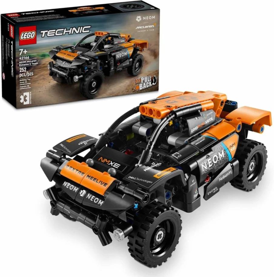 LEGO Technic McLaren Extreme E 42166 Off-Road Pull-Back Race Car Toy for Kids, Building Set for Boys & Girls Ages 7+, STEM Educational Gift Idea