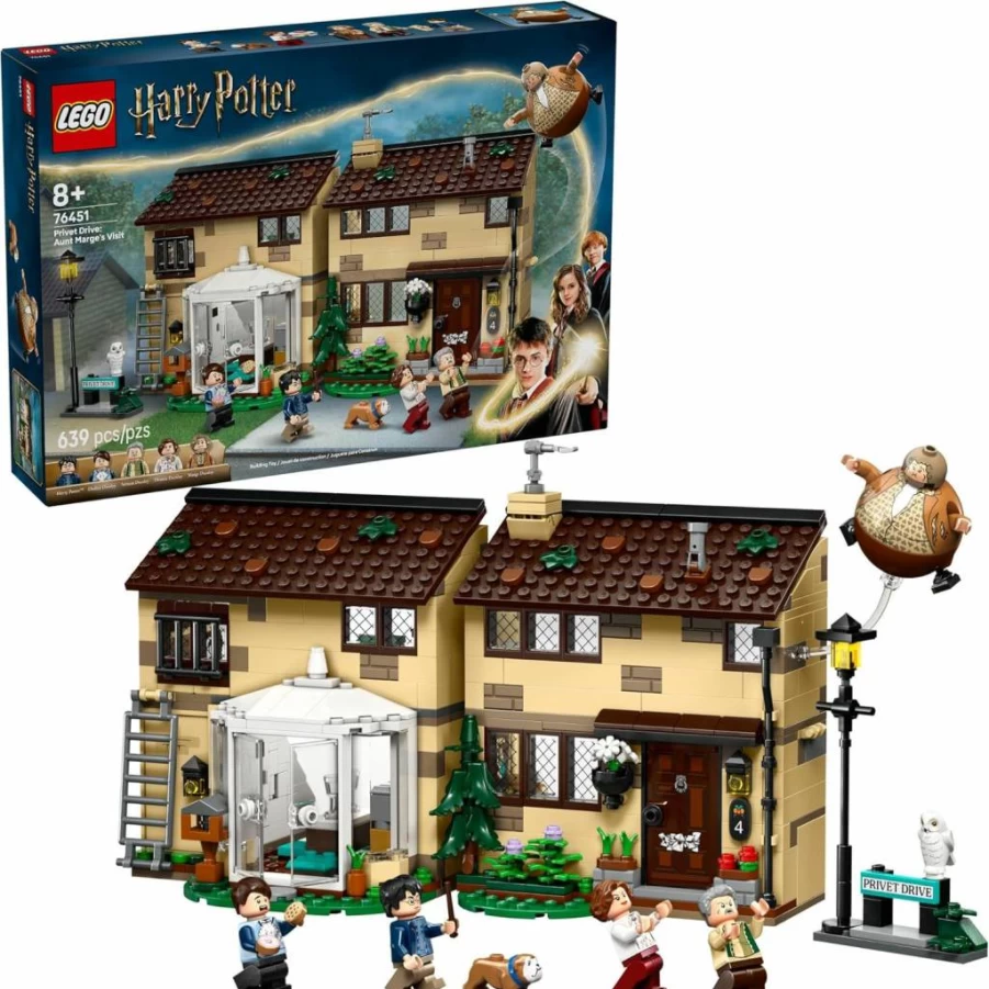 LEGO Harry Potter 76451 Privet Drive Buildable Book Nook with Aunt Marge Minifigure - Collectible Room Decor Toy for Kids Ages 8+ - Creative Birthday Gift for Boys and Girls
