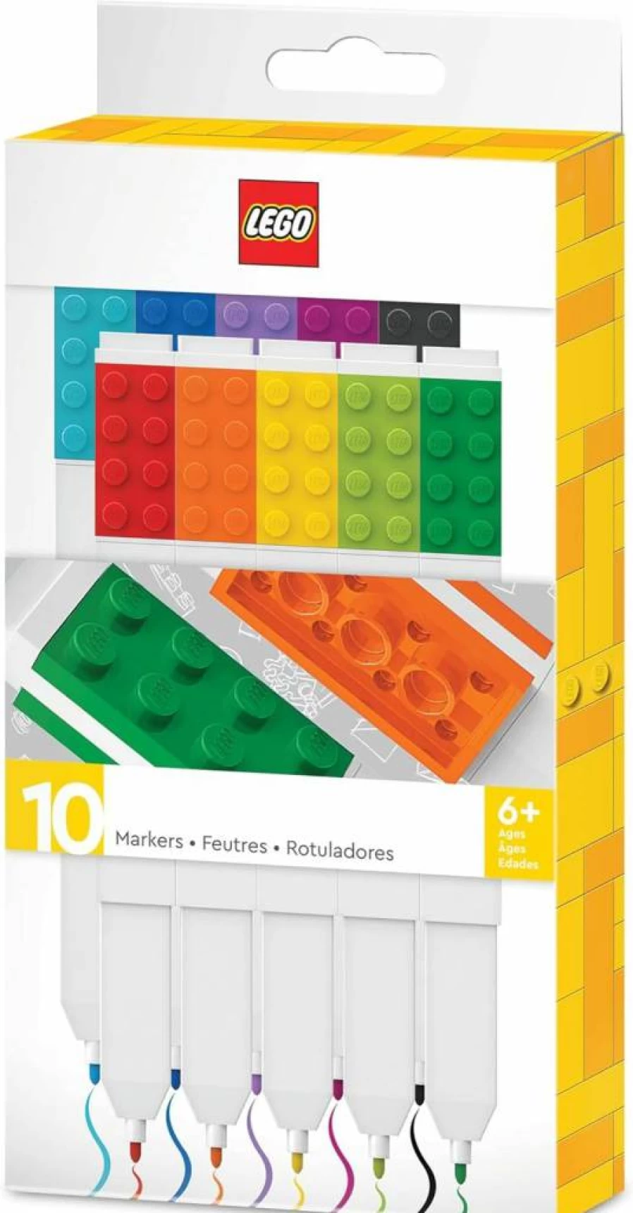 IQ LEGO Compatible Marker Pens 10-Pack (53101) - Assorted Colors for Creative Building