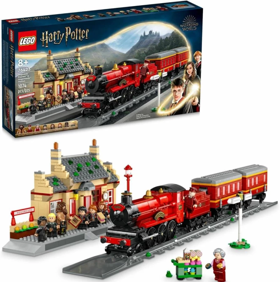 LEGO Harry Potter Hogwarts Express 76423 Building Set with Hogsmeade Station, Train Tracks, 8 Minifigures & Ticket Office – Gift for Kids Ages 8+