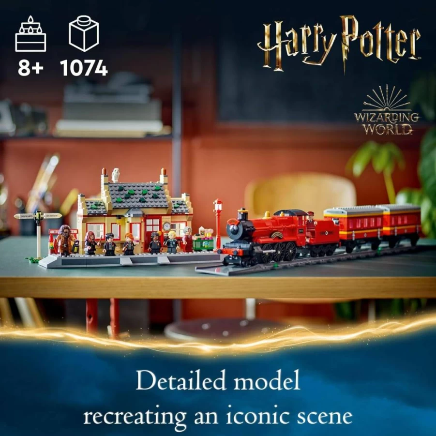 LEGO Harry Potter Hogwarts Express 76423 Building Set with Hogsmeade Station, Train Tracks, 8 Minifigures & Ticket Office – Gift for Kids Ages 8+