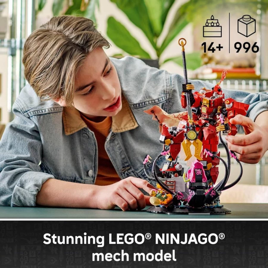 LEGO Ninjago 71846 Fire Knight Mech Building Set with Kai Minifigure - Legends of Monstrosity Model Kit for Teens, Cool Room Decor Gift for Boys & Girls Ages 14+