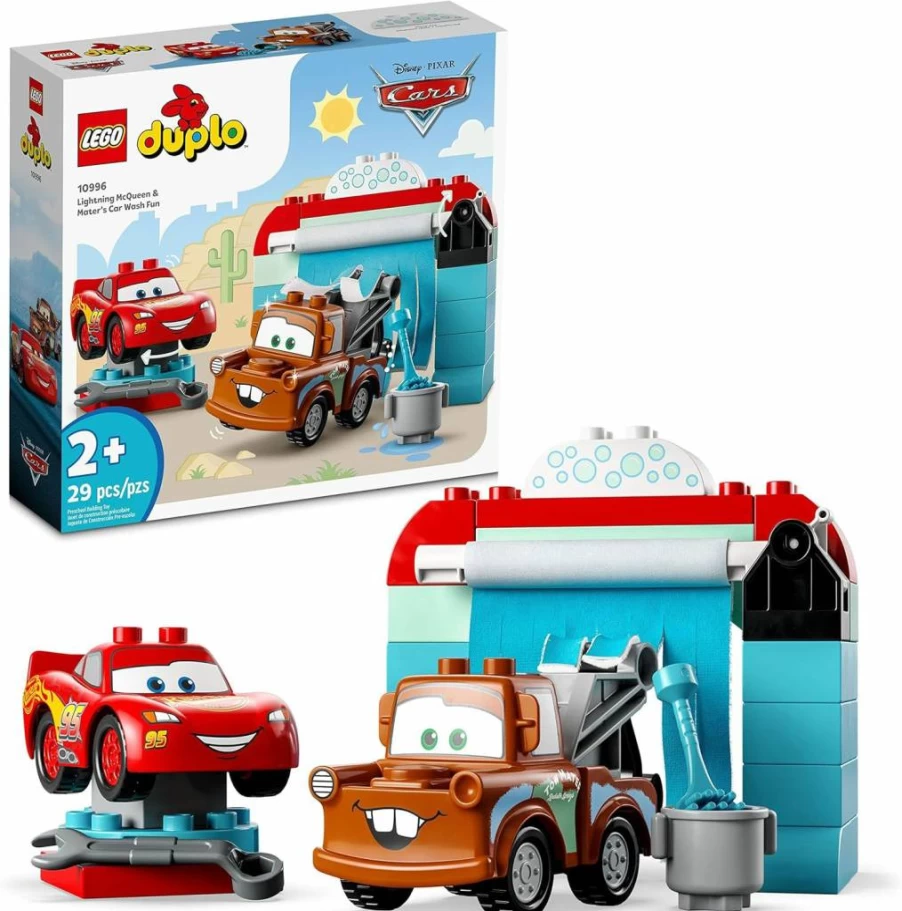 LEGO DUPLO Disney Pixar Cars Lightning McQueen & Mater Car Wash 10996, Building Toy for Toddlers Ages 2+, Gift for Boys & Girls, Creative Play Set