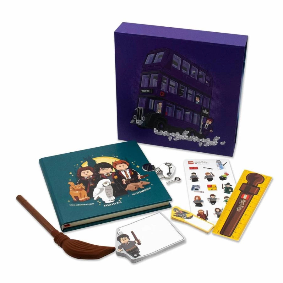 Amazon IQ LEGO Harry Potter Stationery Set: Lockable Diary, Broomstick Pen, Stickers, Notepads, Bookmarks - Gift Box (53258)