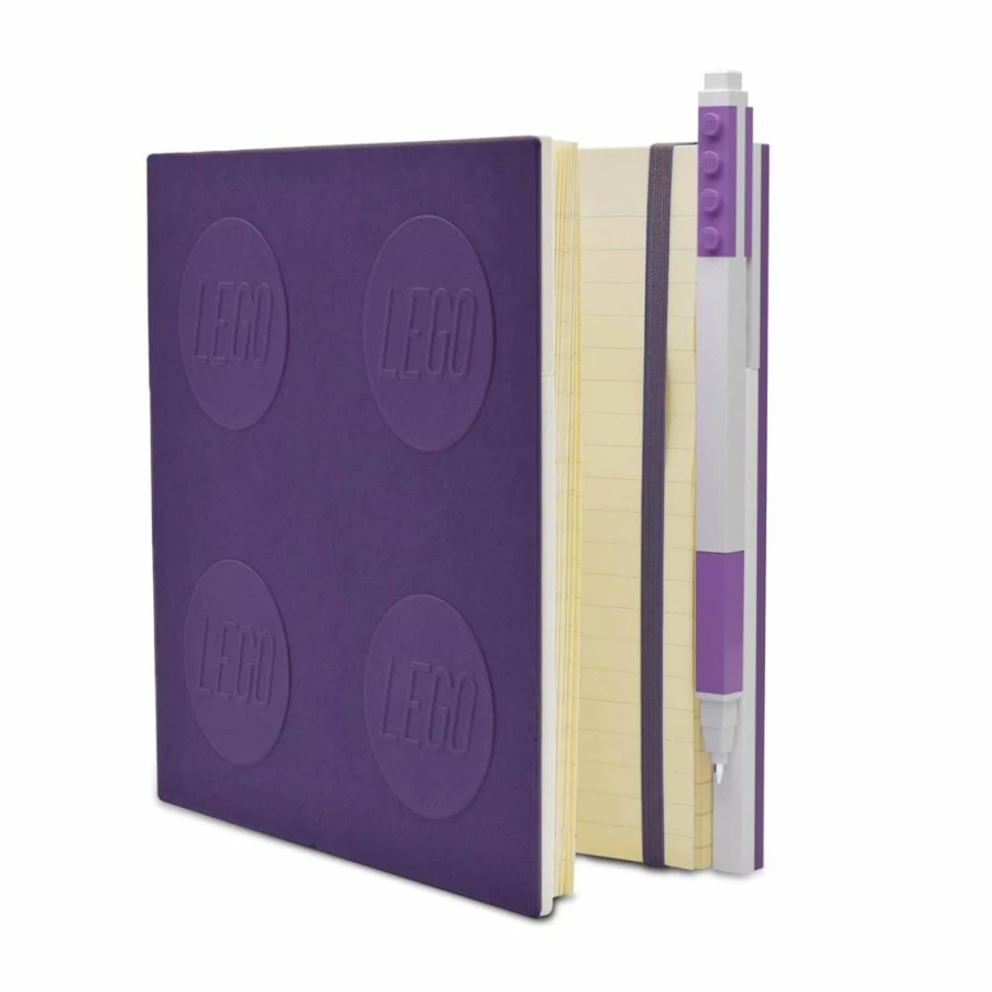 Amazon IQ Lego Stationery Locking Notebook with Gel Pen - 6x6 Inch Square Lined Journal, Lavender (52445)