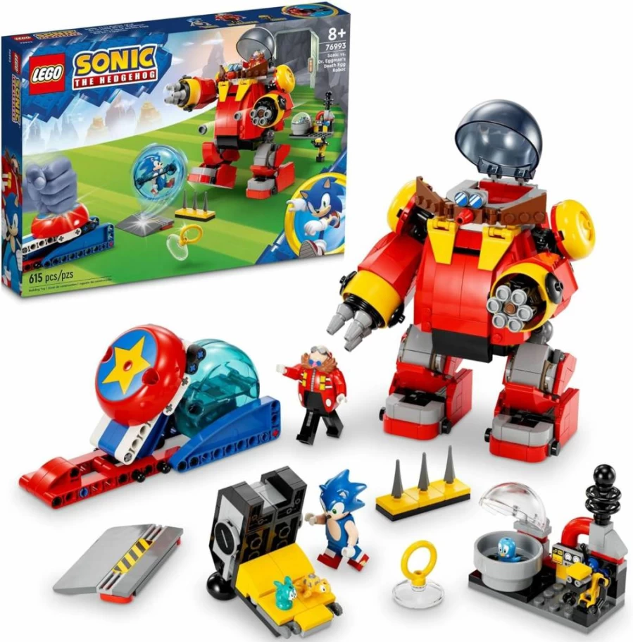 LEGO Sonic The Hedgehog 76993 Building Set - Sonic vs Dr. Eggman's Death Egg Robot with 6 Mini Figures, Speed Sphere & Launcher, Creative Play Toy for Kids Ages 8+