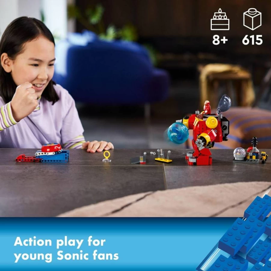 LEGO Sonic The Hedgehog 76993 Building Set - Sonic vs Dr. Eggman's Death Egg Robot with 6 Mini Figures, Speed Sphere & Launcher, Creative Play Toy for Kids Ages 8+