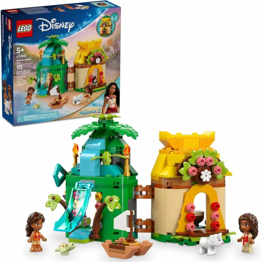 LEGO Disney Moana's Island Fun Building Set with Moana & Maui Micro-Dolls, Pua Figure, Creative Toy for Kids Ages 5+, Gift for Birthday 43260