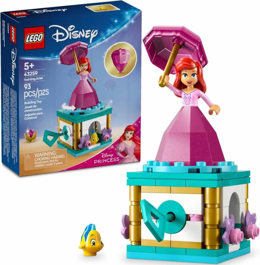 LEGO Disney Princess The Little Mermaid Ariel’s Twirling Castle Building Toy Set 43259 - Creative Gift for Kids Ages 5+ | Disney Movie Fan Collection