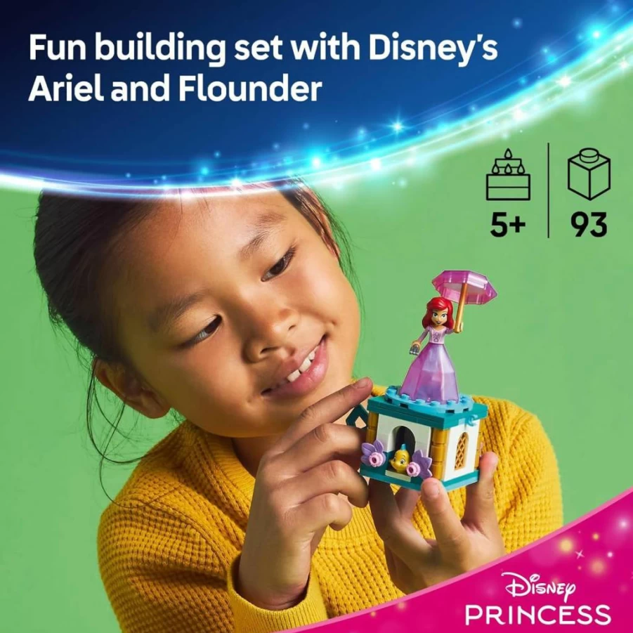 LEGO Disney Princess The Little Mermaid Ariel’s Twirling Castle Building Toy Set 43259 - Creative Gift for Kids Ages 5+ | Disney Movie Fan Collection
