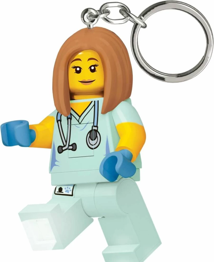 IQ 3 Inch Tall Veterinarian Nurse Lego-Compatible Figure Keychain Light (KE156H)