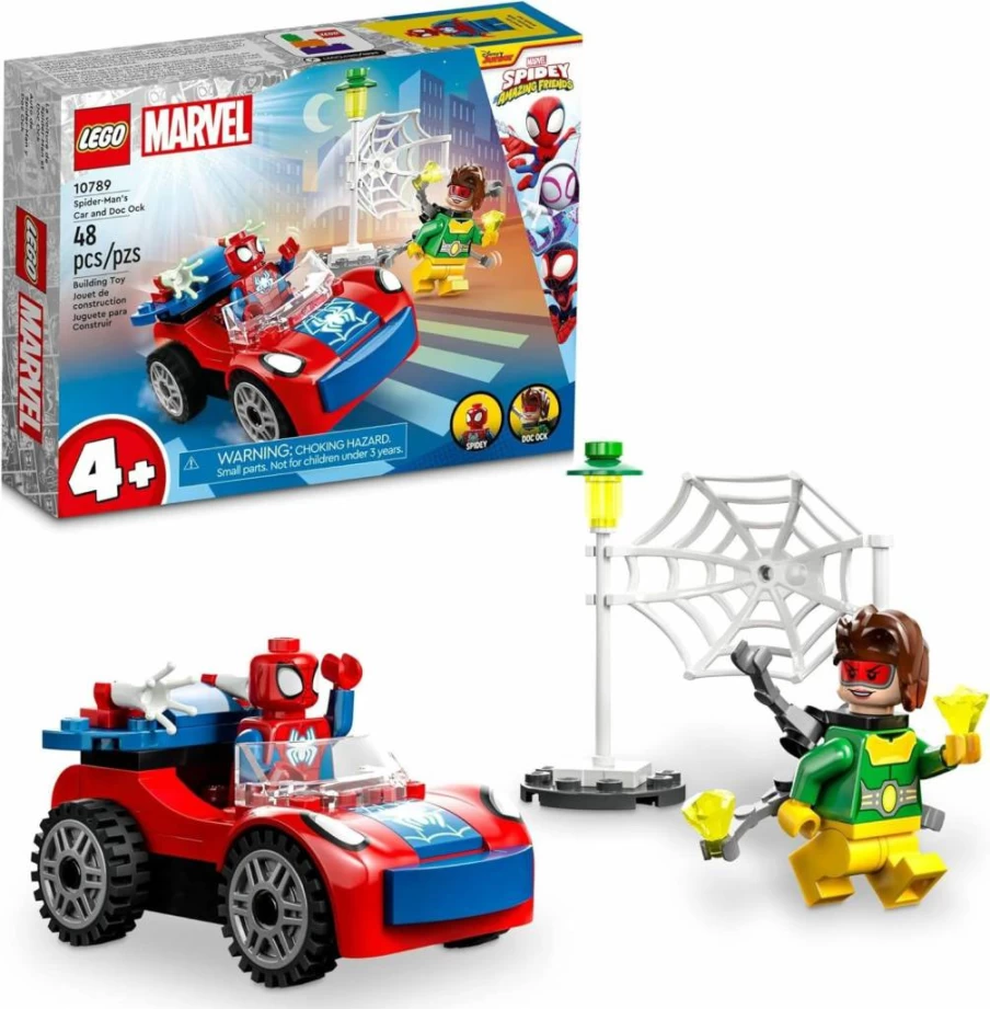LEGO Marvel Spider-Man vs. Doc Ock Building Toy Set with Glow-in-The-Dark Pieces (10789) | Buildable Spidey Car for Kids Ages 4+ | Spidey and His Amazing Friends Collection