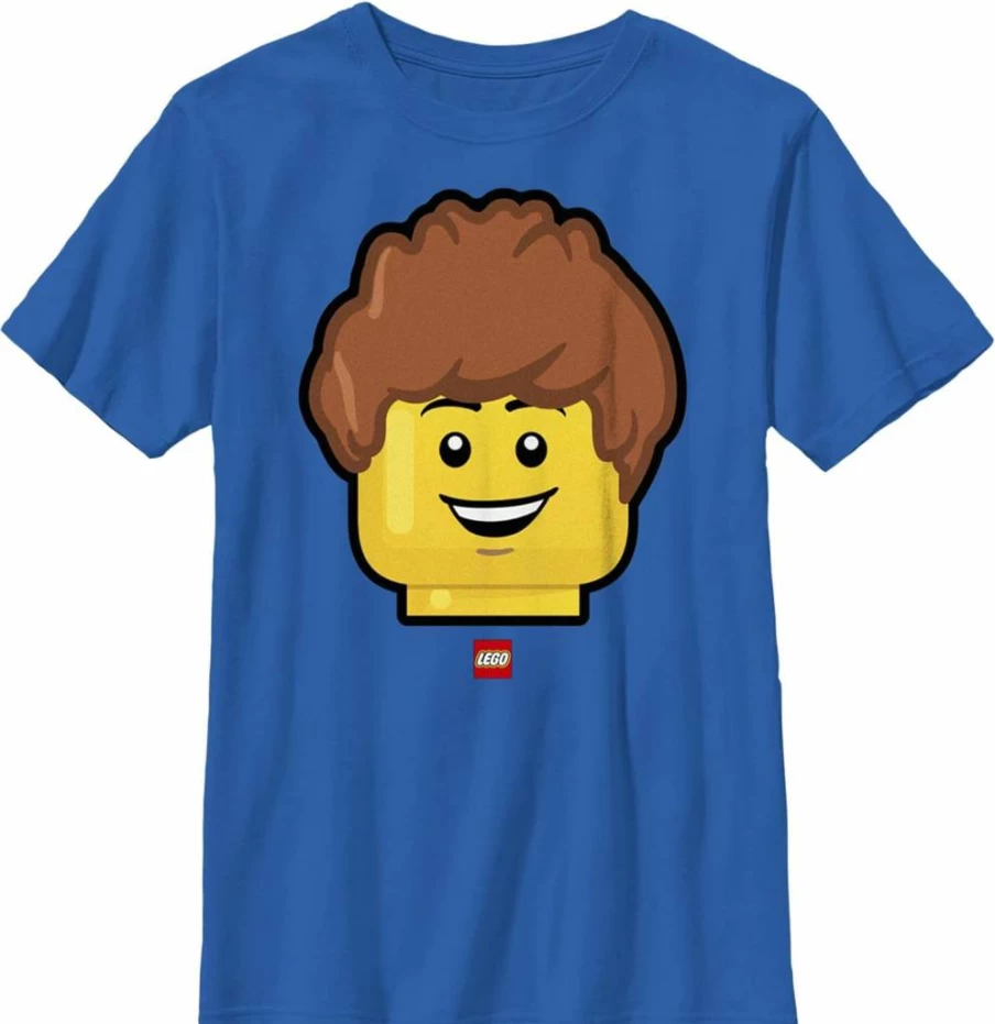 Fifth Sun Boys' Lego Big Head Graphic Short Sleeve T-Shirt for Kids