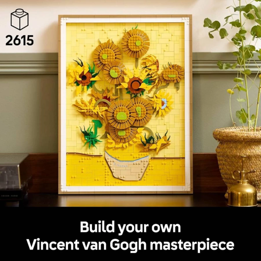 LEGO Art Vincent Van Gogh The Sunflowers Building Kit 31215 - DIY Brick Painting for Adults, Creative Wedding Gift for Bride & Bridesmaids, Home Decor Art Set