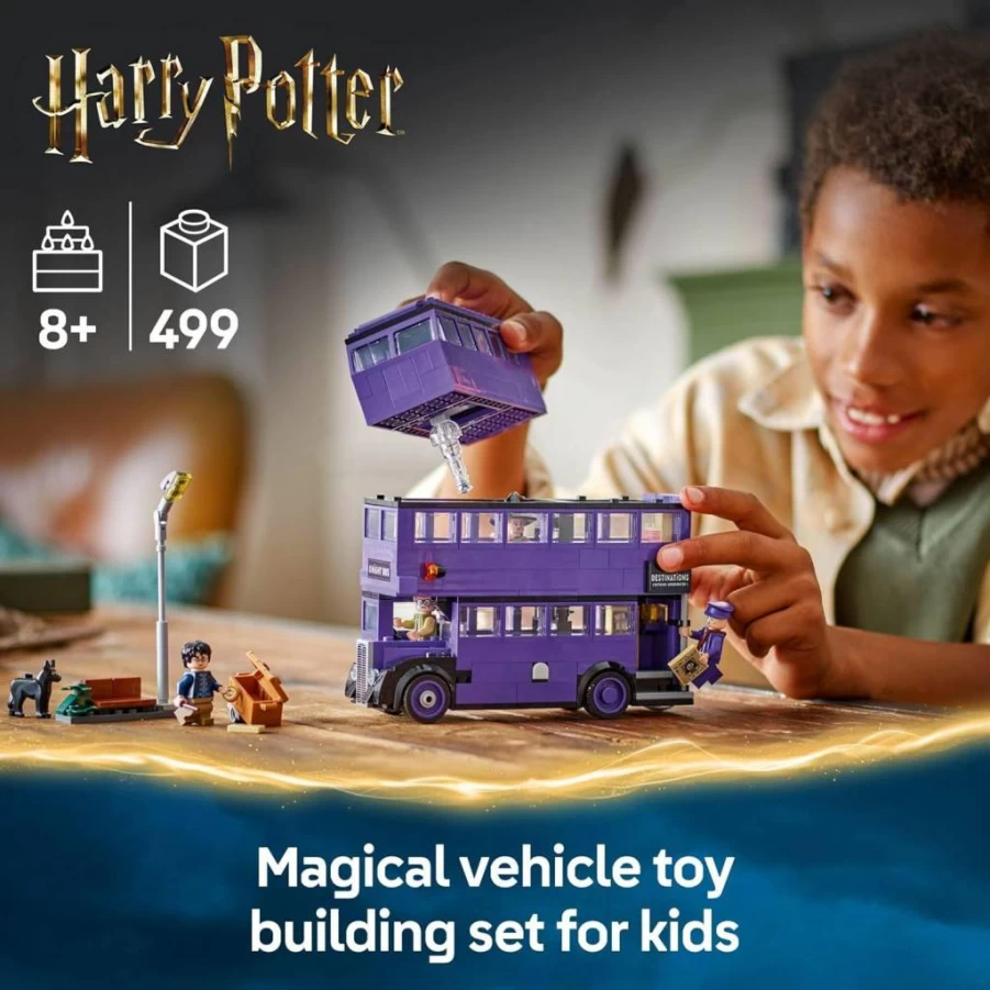 LEGO Harry Potter Knight Bus 76446 Building Set with 5 Minifigures, Prisoner of Azkaban Toy for Kids Ages 8+, Creative Birthday Gift for Boys and Girls