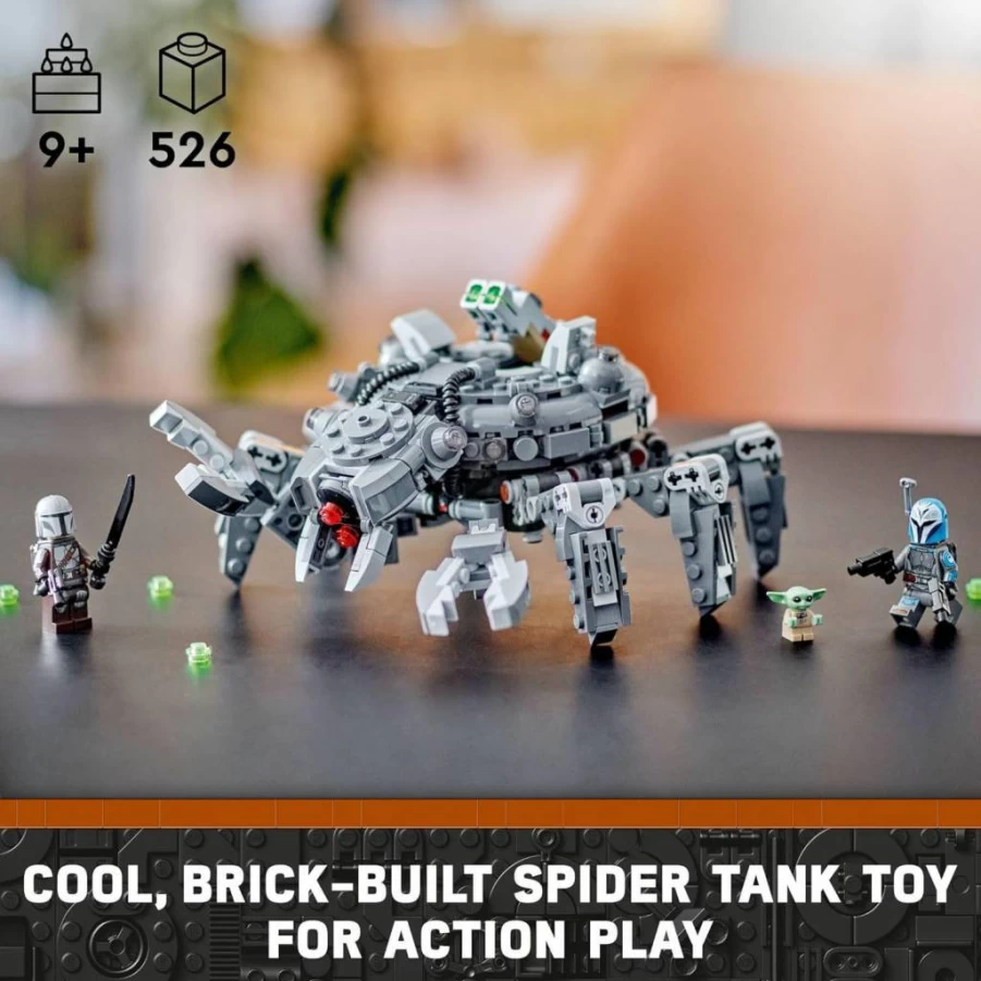 LEGO Star Wars 75361 Spider Tank Building Set with The Mandalorian, Bo-Katan & Grogu Minifigures | Inspired by The Mandalorian Season 3 | Gift for Kids Ages 9+