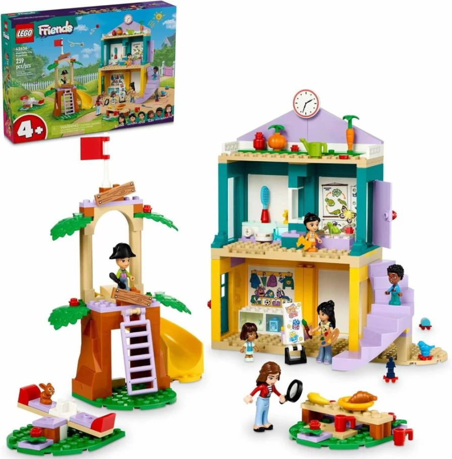LEGO Friends Heartlake City Preschool Classroom Building Set with 2 Mini Dolls & 4 Micro Dolls, Creative Educational Toy for Kids Ages 4+ (Set 42636)